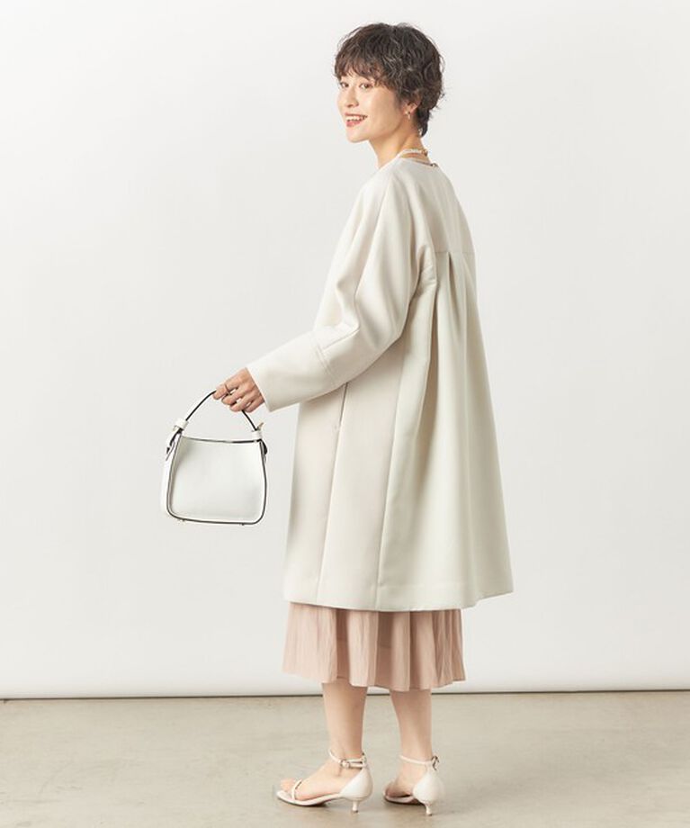 NOLLEY'S「ウォッシャブル軽量トリプルクロスサテン切替クルーネックコート」|ダッフルコート|