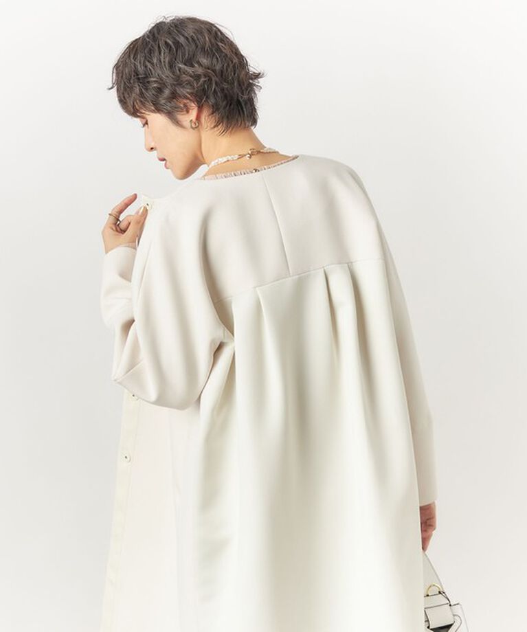 NOLLEY'S「ウォッシャブル軽量トリプルクロスサテン切替クルーネックコート」|ダッフルコート|