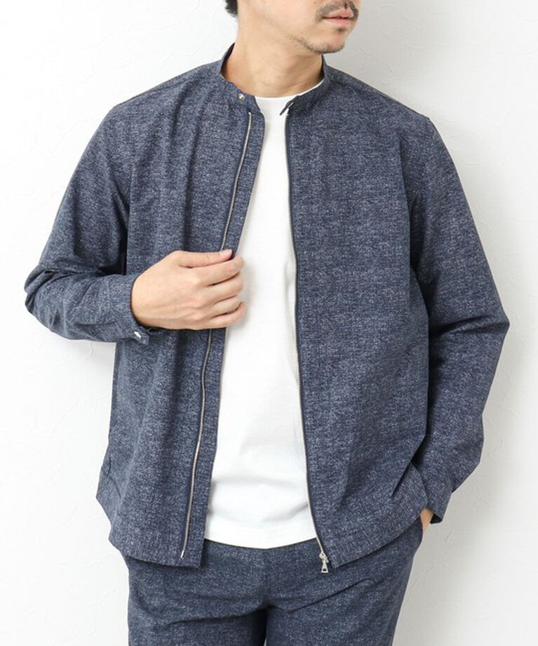 NOLLEY'S goodman「【COOL DOTS/クールドッツ】《吸水速乾》シングルライダースシャツブルゾン 25SS」|ブルゾン・スタジャン|ネイビー