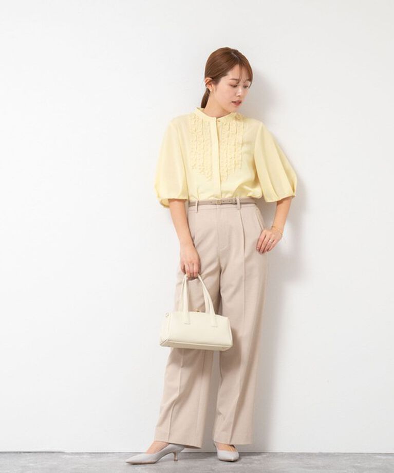 NOLLEY'S「《セットアップ対応》ウォッシャブル高機能麻調愛されワイドパンツ」|その他|
