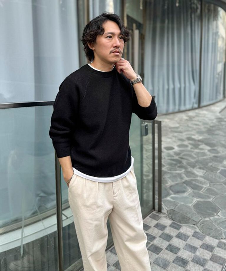 NOLLEY'S goodman「7Gガーター ラグランスリーブ プルオーバーニット（インナー付き）25SS」|ニット・セーター|