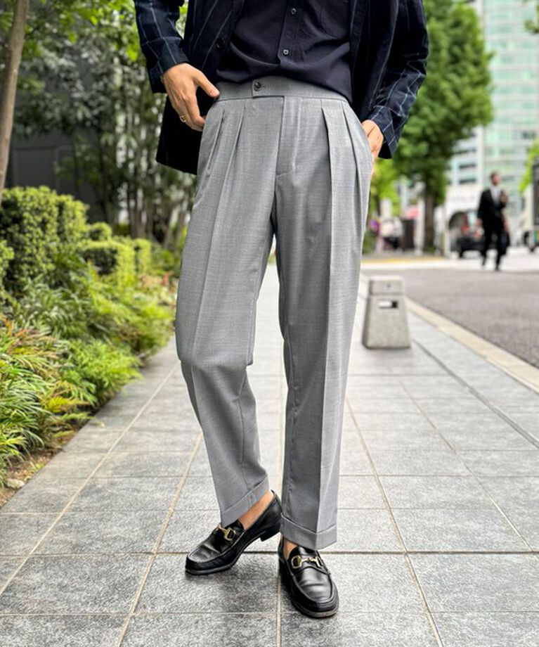 WORK ABOUT「NSN アジャスター付2タックスラックス 25SS」|スラックス|グレー