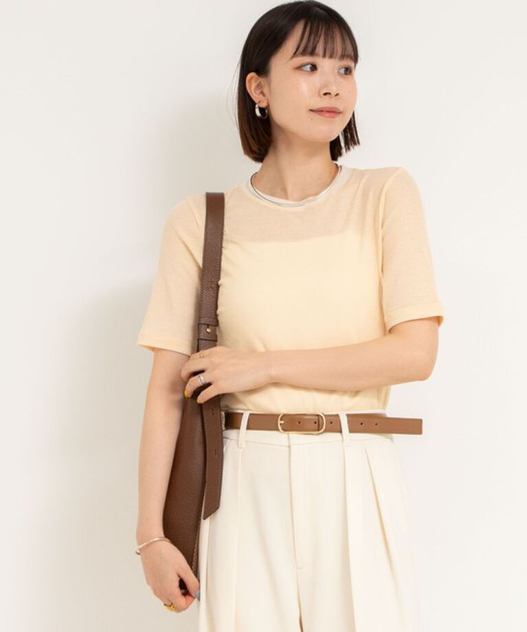 NOLLEY'S sophi「シアー配色トリミング半袖Tシャツ」|Tシャツ・カットソー|