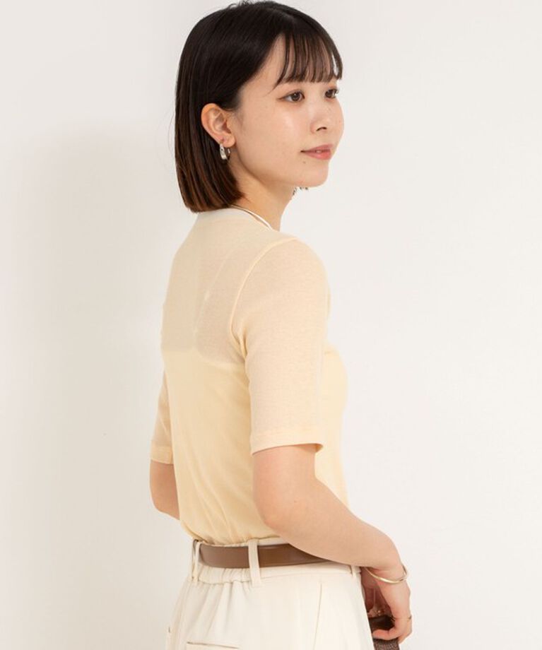 NOLLEY'S sophi「シアー配色トリミング半袖Tシャツ」|Tシャツ・カットソー|