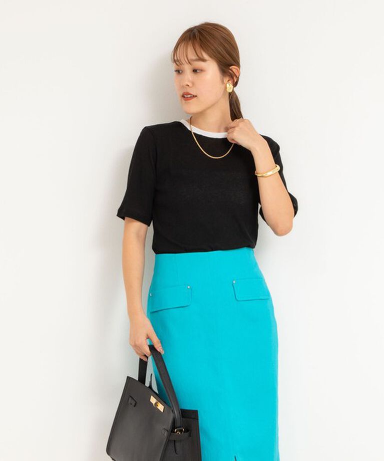 NOLLEY'S sophi「シアー配色トリミング半袖Tシャツ」|Tシャツ・カットソー|