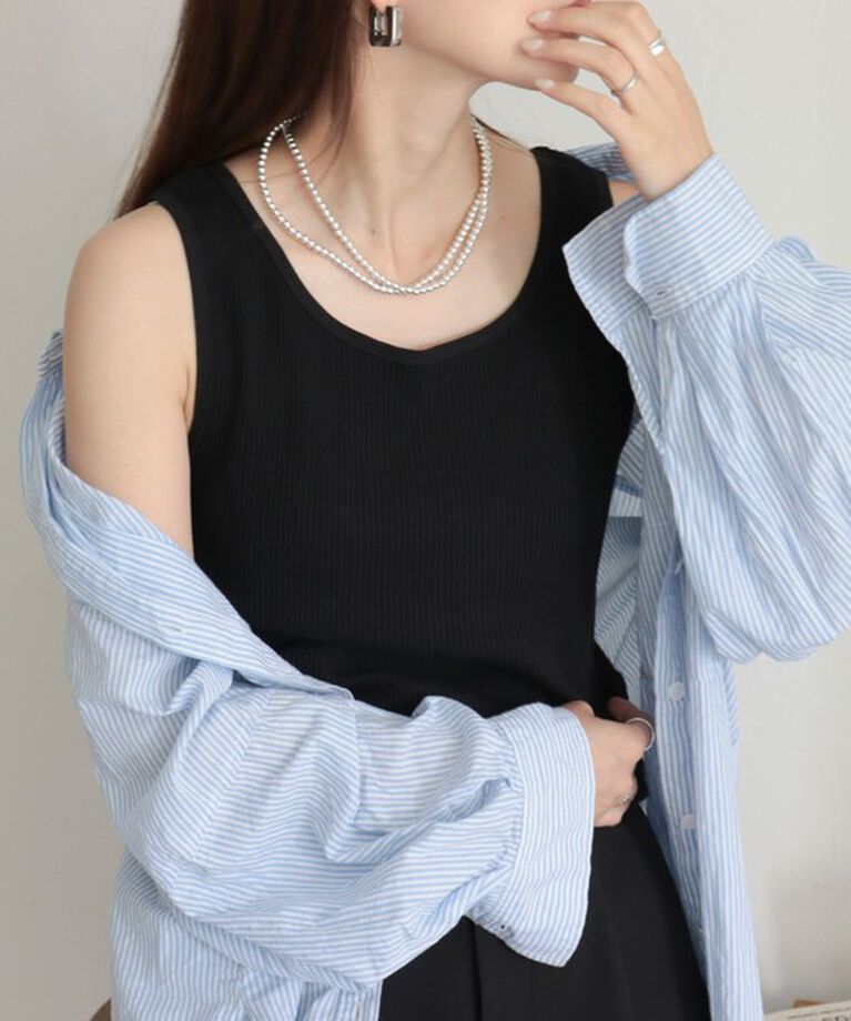 fredy emue「ニットライクテレコタンクトップ」|Tシャツ・カットソー|