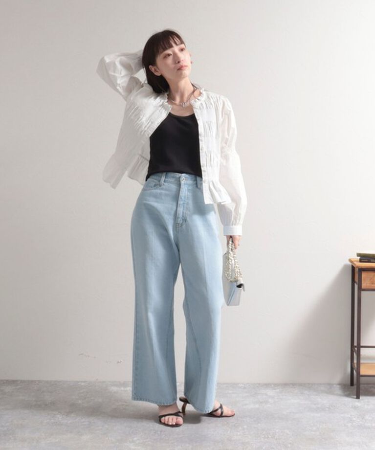 fredy emue「センタープレス ストレートデニムパンツ」|デニム|