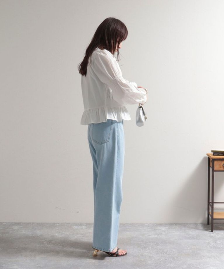 fredy emue「センタープレス ストレートデニムパンツ」|デニム|