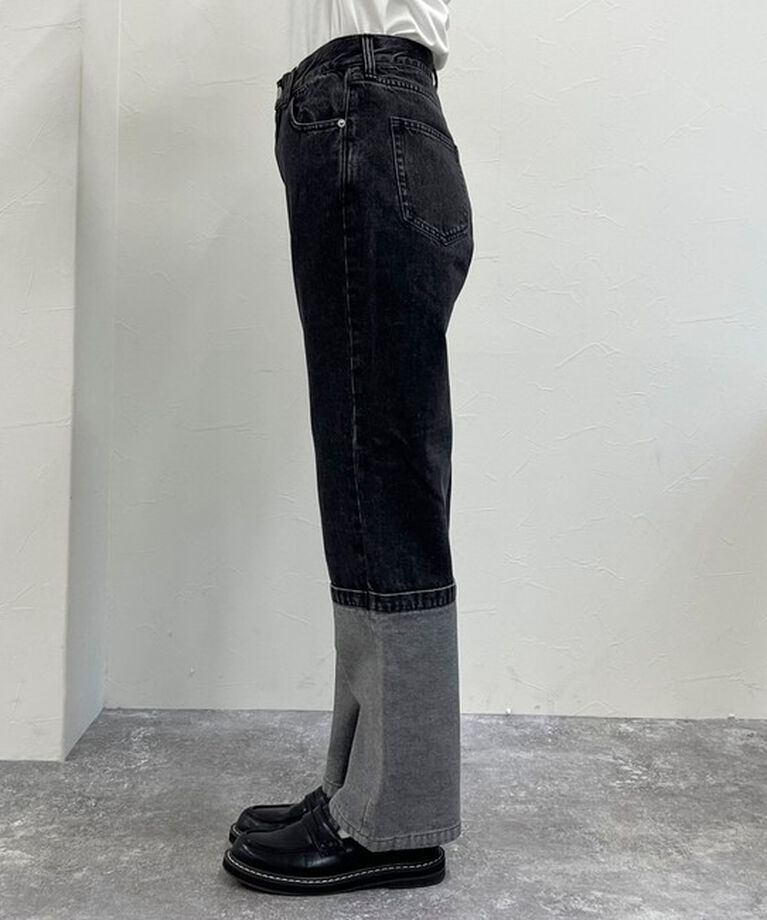 fredy emue「ロングロールアップデニムパンツ」|デニム|