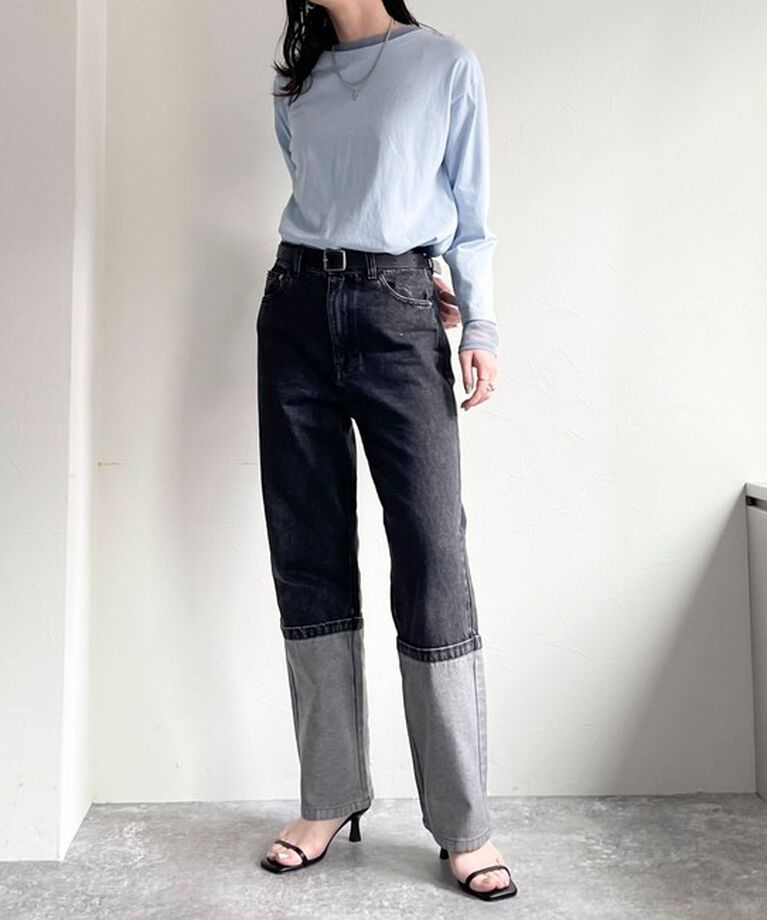 fredy emue「ロングロールアップデニムパンツ」|デニム|