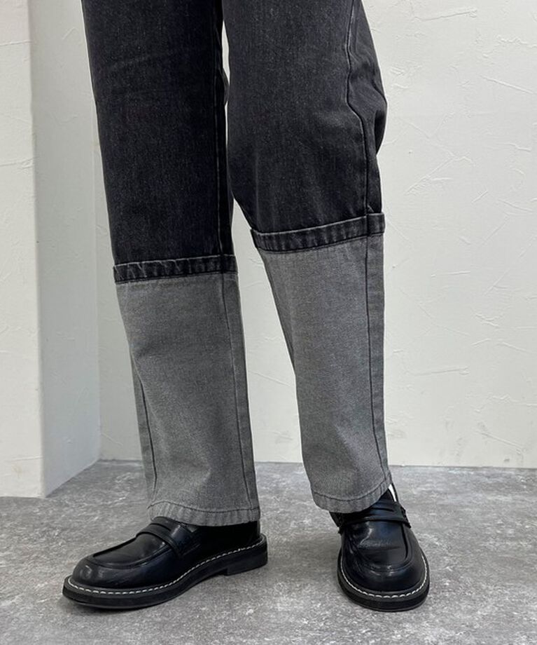 fredy emue「ロングロールアップデニムパンツ」|デニム|
