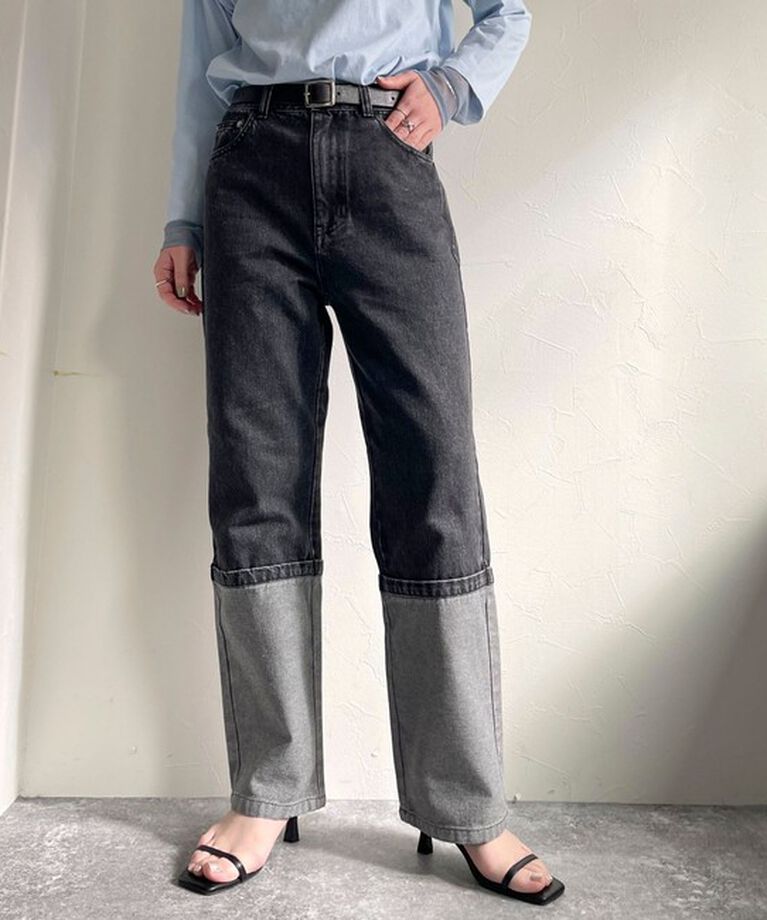 fredy emue「ロングロールアップデニムパンツ」|デニム|