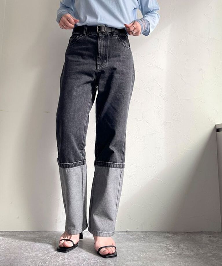 fredy emue「ロングロールアップデニムパンツ」|デニム|