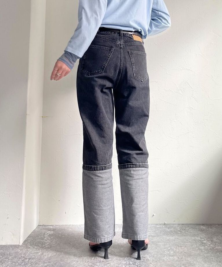 fredy emue「ロングロールアップデニムパンツ」|デニム|