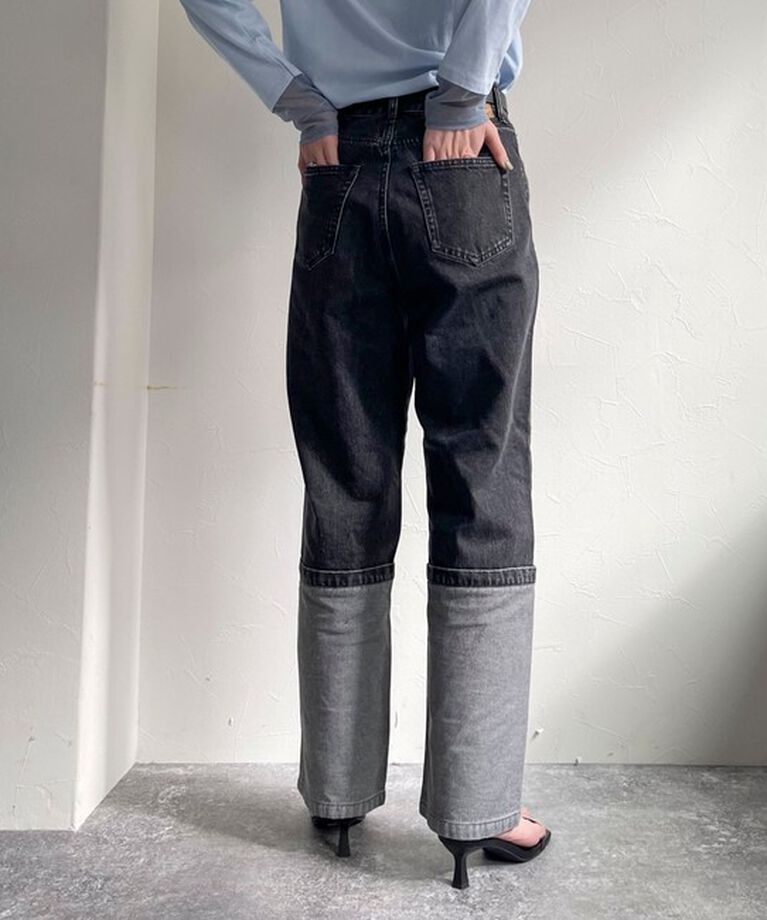 fredy emue「ロングロールアップデニムパンツ」|デニム|