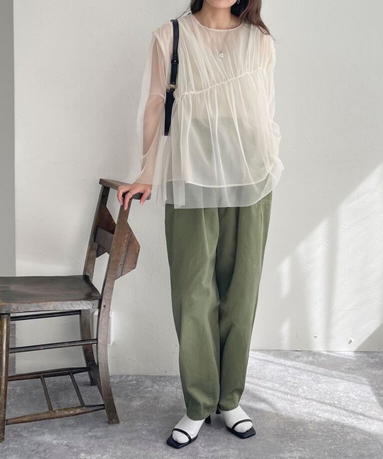 fredy emue「チュールシャーリングブラウス」|Tシャツ・カットソー|