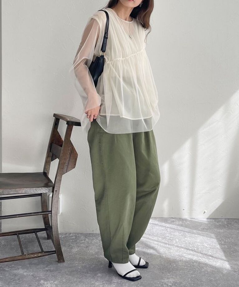 fredy emue「チュールシャーリングブラウス」|Tシャツ・カットソー|
