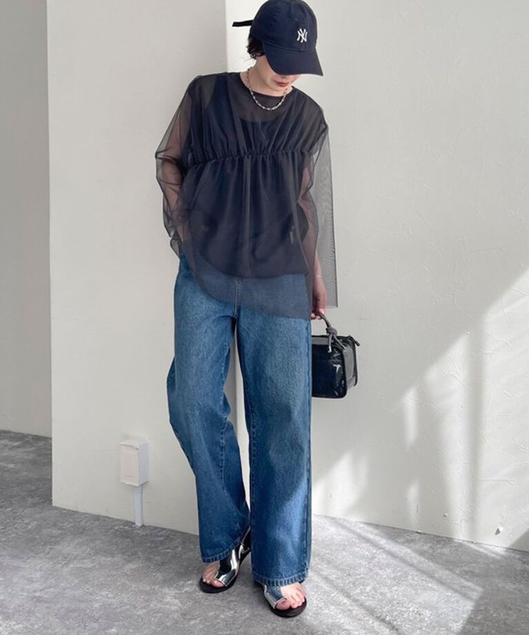 fredy emue「チュールシャーリングブラウス」|Tシャツ・カットソー|