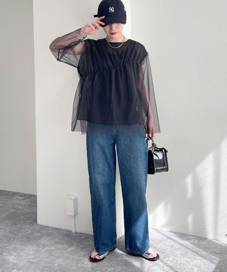 fredy emue「チュールシャーリングブラウス」|Tシャツ・カットソー|