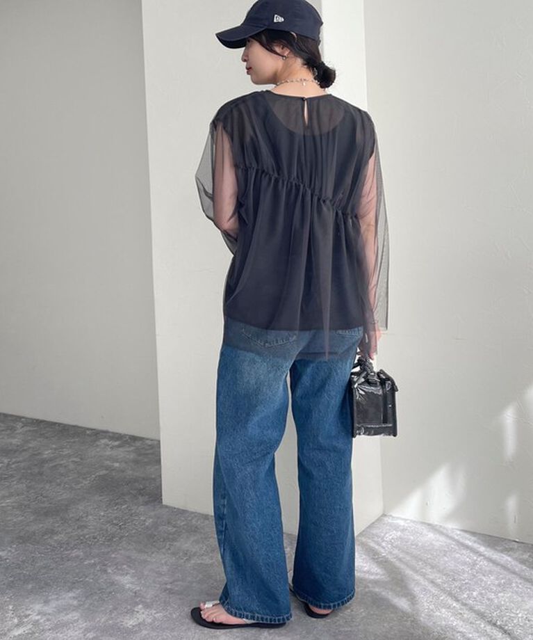fredy emue「チュールシャーリングブラウス」|Tシャツ・カットソー|