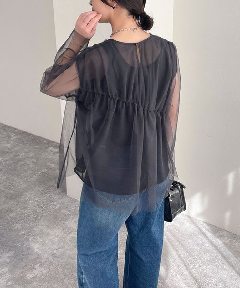 fredy emue「チュールシャーリングブラウス」|Tシャツ・カットソー|