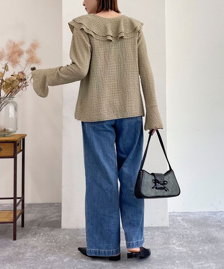 fredy emue「フリルカラーカットブラウス」|Tシャツ・カットソー|