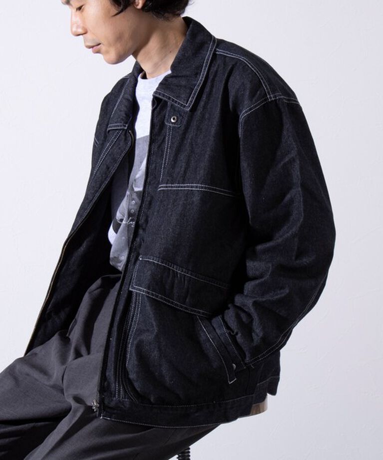 GLOSTER「【GLOSTER/グロスター】DENIM/デニム ジップブルゾン」|ブルゾン・スタジャン|ブラック
