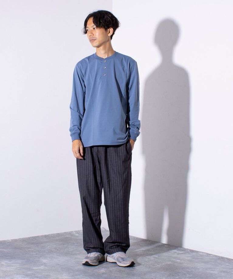 GLOSTER「【GLOSTER/グロスター】パラシュートボタン ヘンリーネック 天竺 長袖Tシャツ ロンT」|Tシャツ・カットソー|