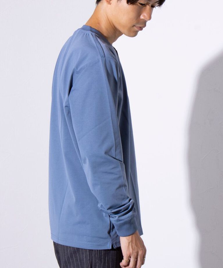 GLOSTER「【GLOSTER/グロスター】パラシュートボタン ヘンリーネック 天竺 長袖Tシャツ ロンT」|Tシャツ・カットソー|