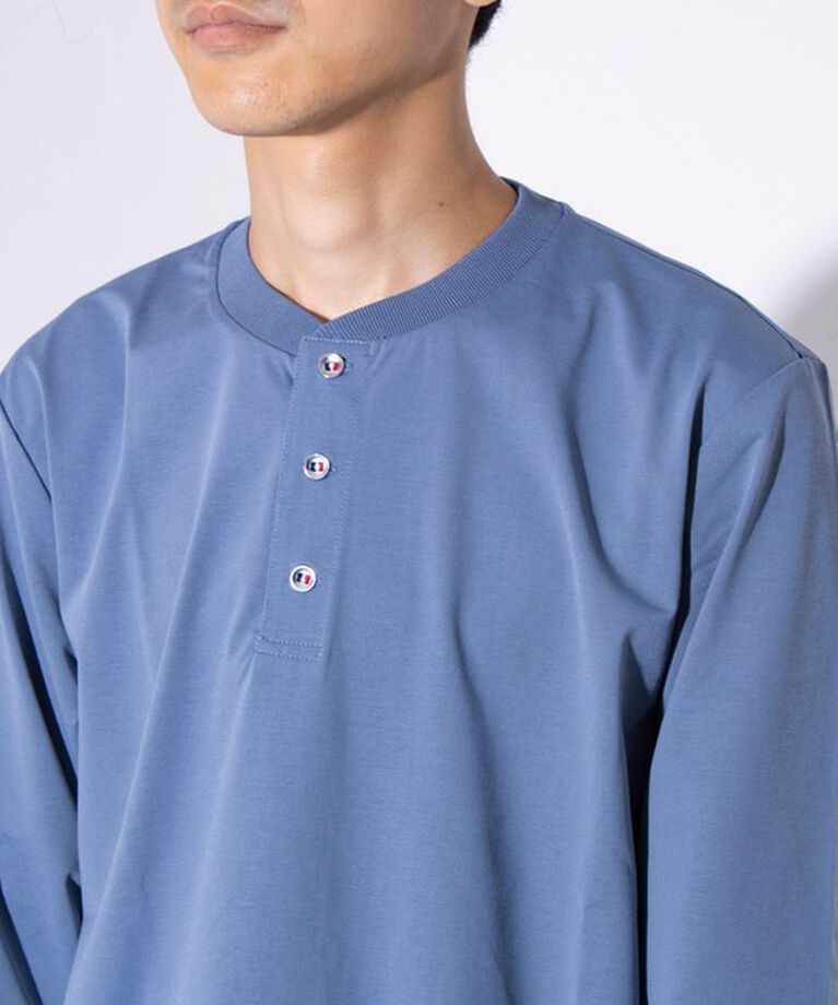 GLOSTER「【GLOSTER/グロスター】パラシュートボタン ヘンリーネック 天竺 長袖Tシャツ ロンT」|Tシャツ・カットソー|