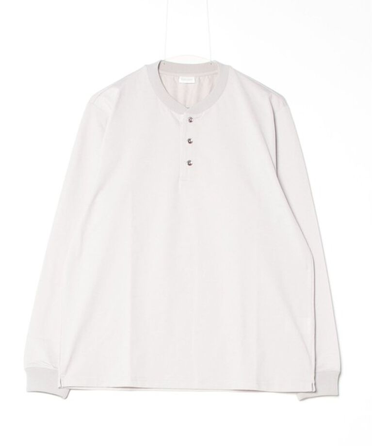 GLOSTER「【GLOSTER/グロスター】パラシュートボタン ヘンリーネック 天竺 長袖Tシャツ ロンT」|Tシャツ・カットソー|