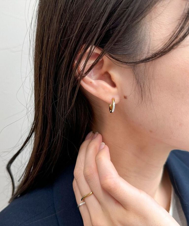 fredy emue「ステンレスビジューリングピアス」|ピアス|
