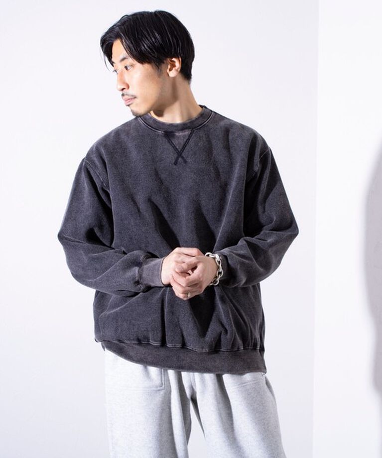 GLOSTER「【GLOSTER/グロスター】ピグメント裏起毛 プルオーバー クルーネックスウェット」|スウェット・ジャージ|