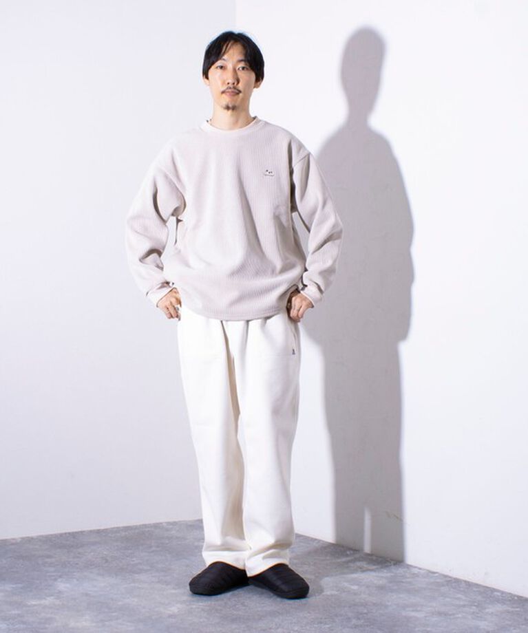 GLOSTER「【GLOSTER】フレンチブルドッグ刺繍 裏フリース コーデュロイ ボンディング プルオーバー」|スウェット・ジャージ|