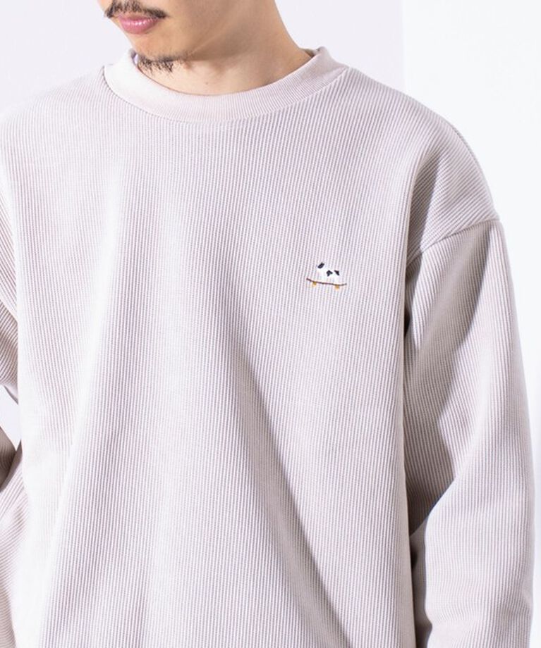 GLOSTER「【GLOSTER】フレンチブルドッグ刺繍 裏フリース コーデュロイ ボンディング プルオーバー」|スウェット・ジャージ|