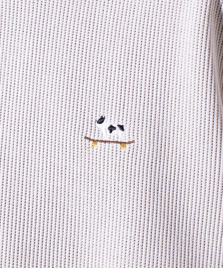GLOSTER「【GLOSTER】フレンチブルドッグ刺繍 裏フリース コーデュロイ ボンディング プルオーバー」|スウェット・ジャージ|