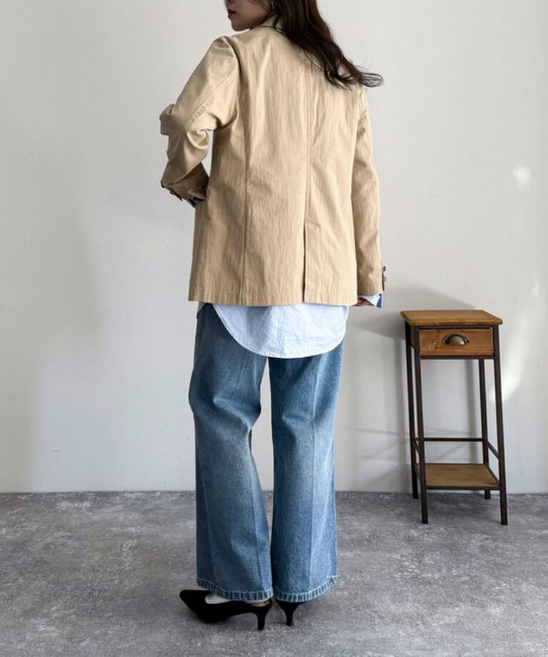fredy emue「FRセンタープレスセミワイドデニムパンツ」|デニム|