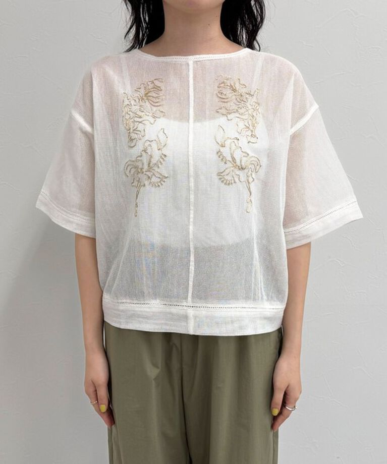 fredy emue「MADE INDIA コットンネットザリ刺繍プルオーバー」|シャツ・ブラウス|