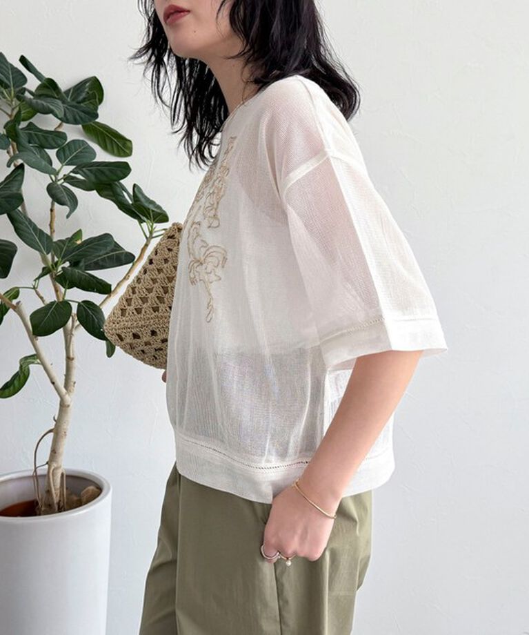 fredy emue「MADE INDIA コットンネットザリ刺繍プルオーバー」|シャツ・ブラウス|