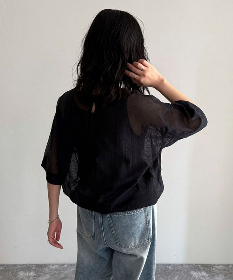 fredy emue「MADE INDIA コットンネットザリ刺繍プルオーバー」|シャツ・ブラウス|
