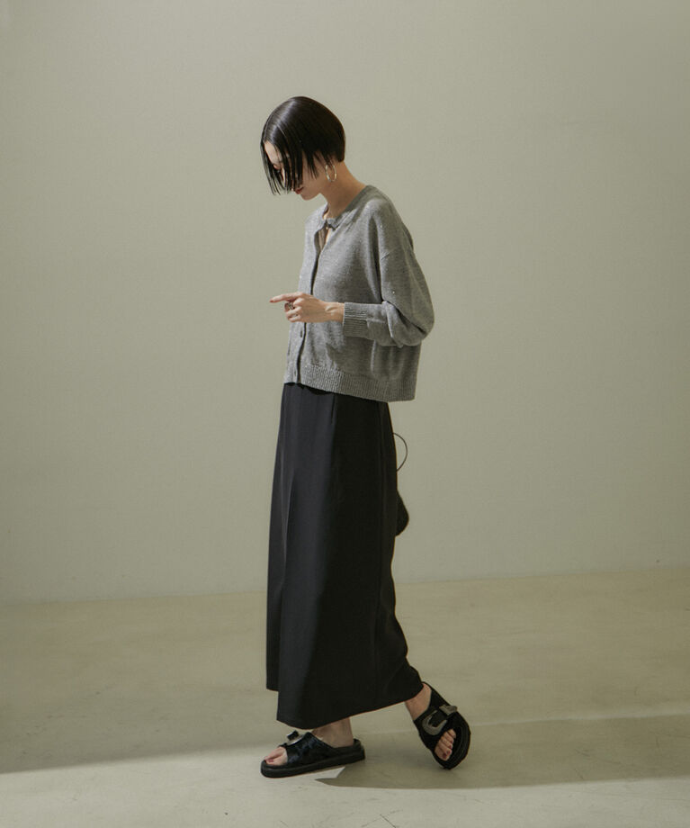 SALON adam et rope'「スパークルリネンラメカーディガン」|カーディガン|