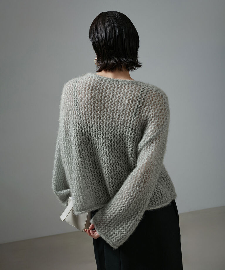 SALON adam et rope'「【WEB限定】フラッフィシアーニットプルオーバー」|ニット・セーター|ライトグレー(08)