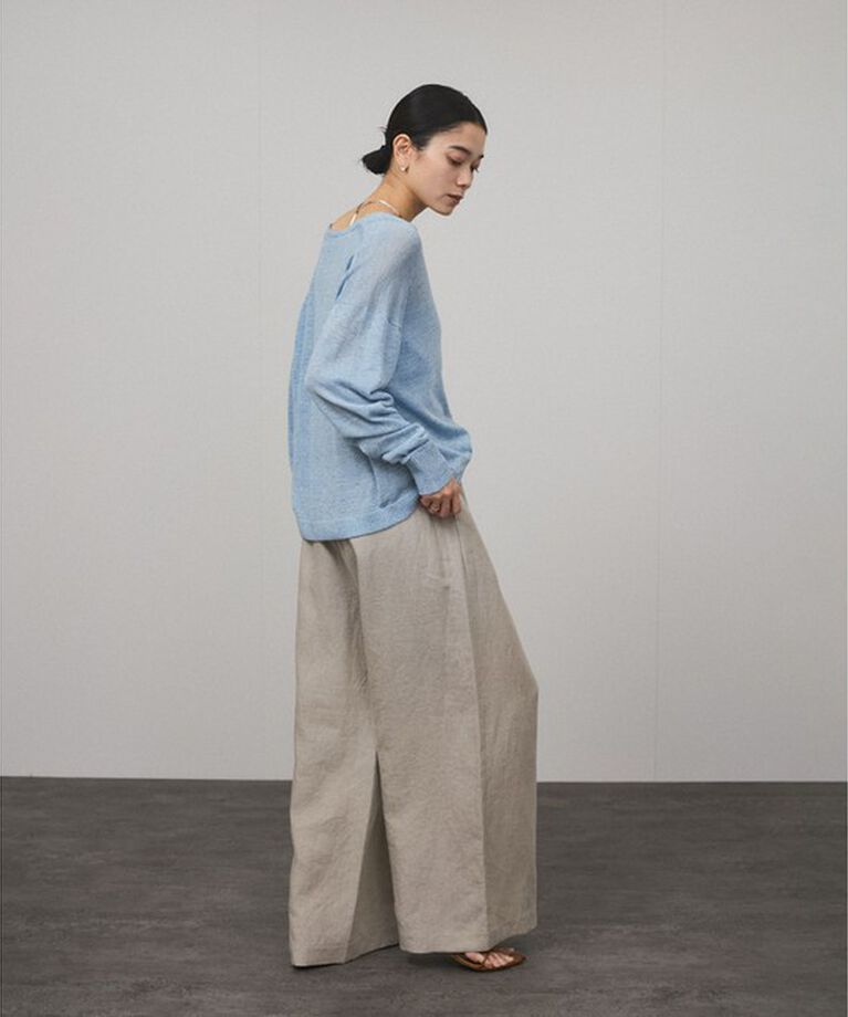SALON adam et rope'「［スパークルリネン］シアーラメニットVネックプルオーバー」|ニット・セーター|