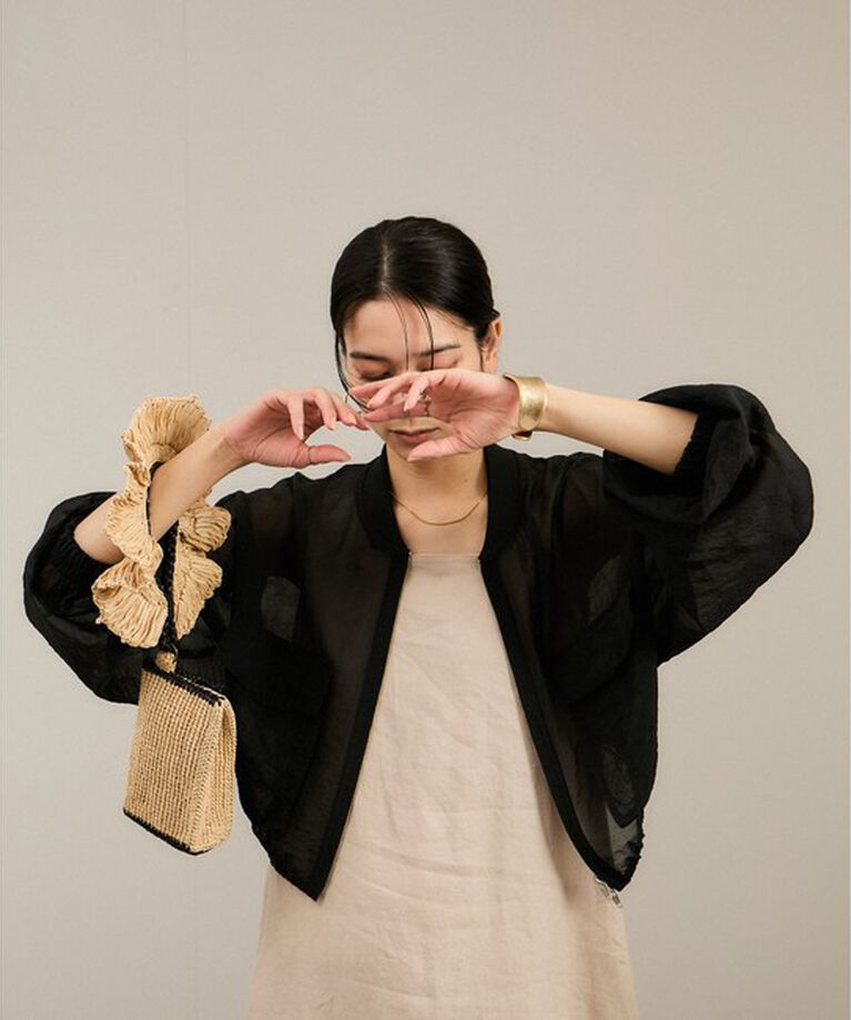 SALON adam et rope'「[25SS]シアークロップドブルゾン 3 / シアーカーディガン」|ブルゾン・スタジャン|