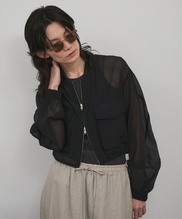 SALON adam et rope'「[25SS]シアークロップドブルゾン 3 / シアーカーディガン」|ブルゾン・スタジャン|