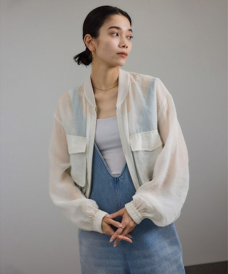 SALON adam et rope'「[25SS]シアークロップドブルゾン 3 / シアーカーディガン」|ブルゾン・スタジャン|