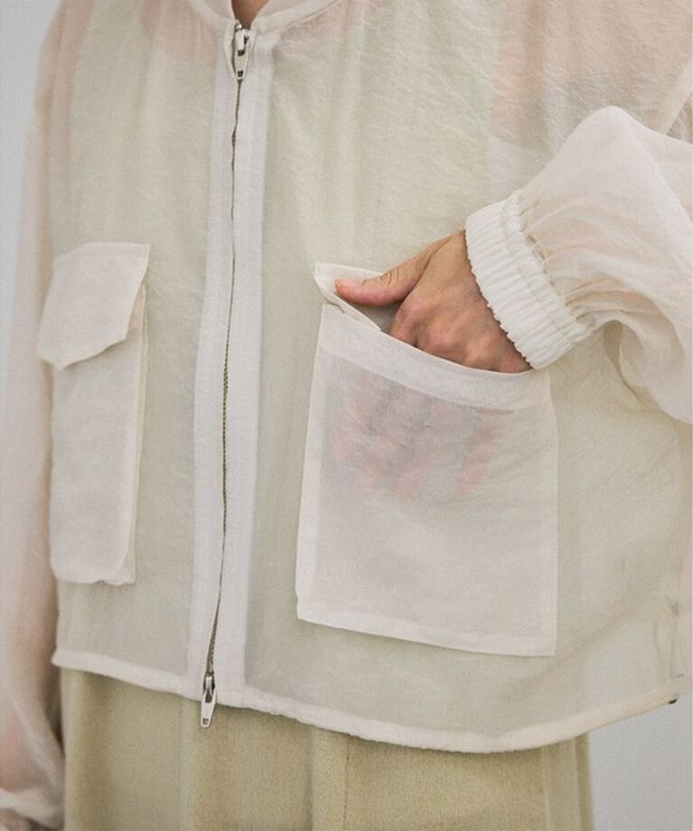 SALON adam et rope'「[25SS]シアークロップドブルゾン 3 / シアーカーディガン」|ブルゾン・スタジャン|