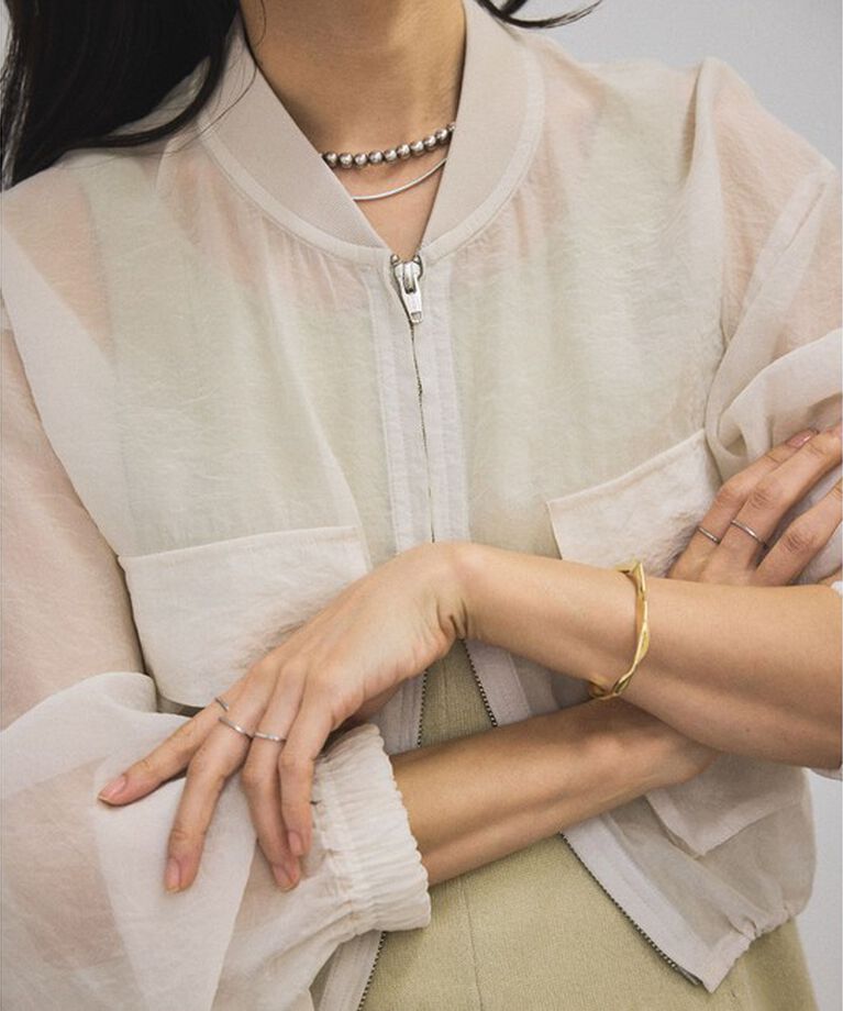 SALON adam et rope'「[25SS]シアークロップドブルゾン 3 / シアーカーディガン」|ブルゾン・スタジャン|