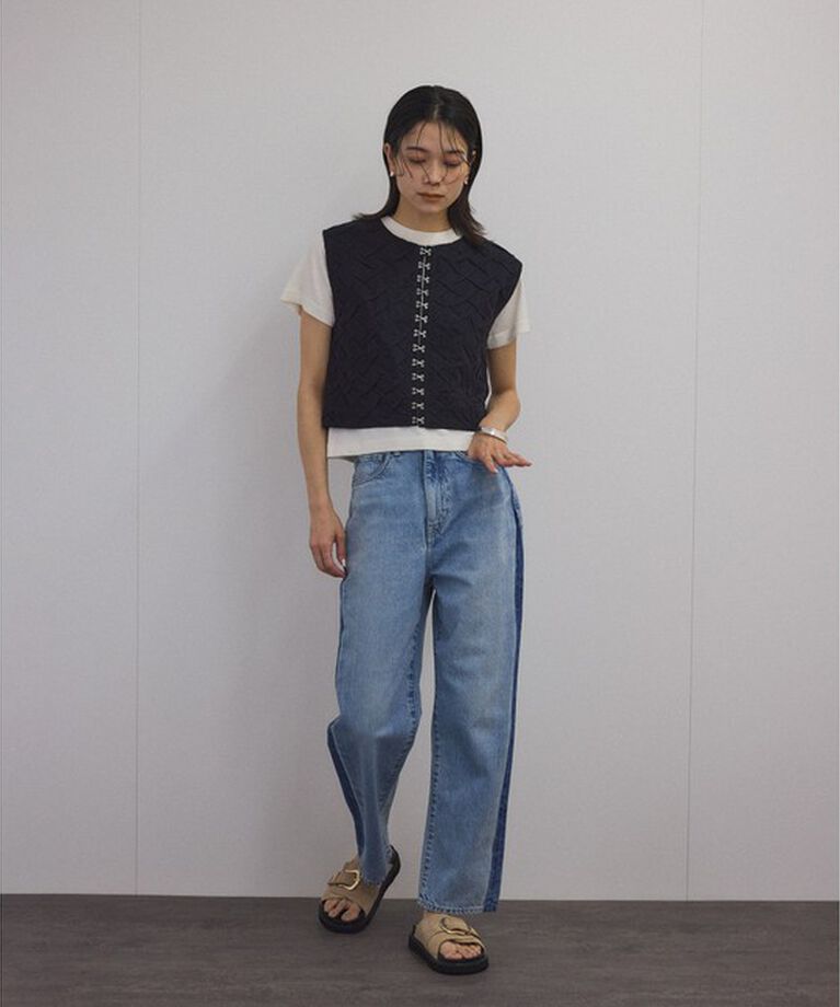 SALON adam et rope'「【WEB限定】ハンドスモッキングジレ / ベスト」|ベスト・ジレ|