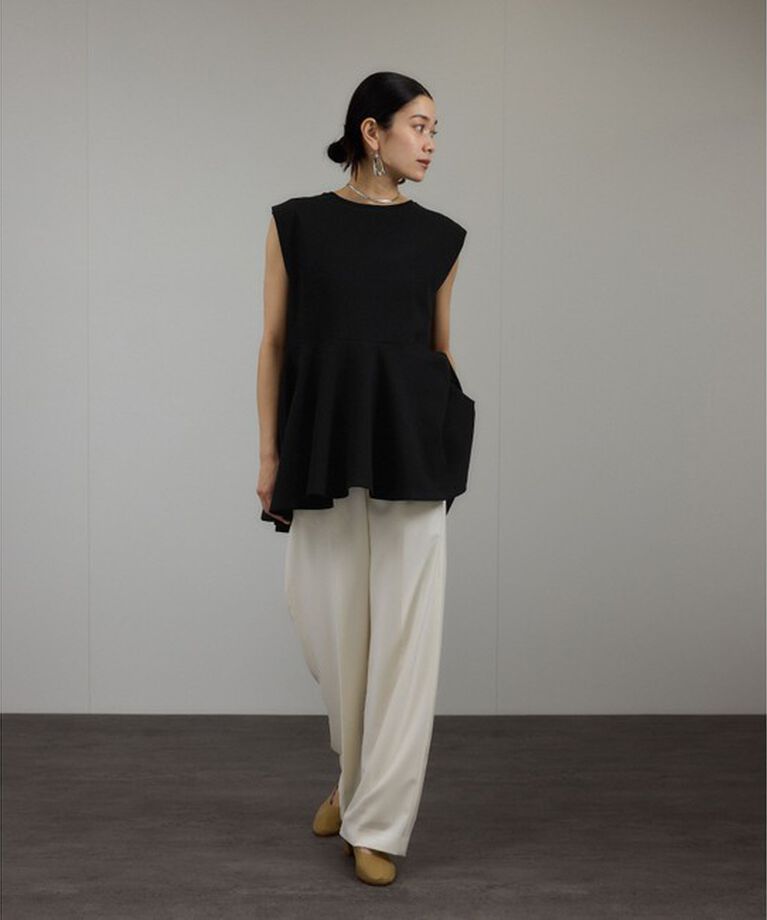 SALON adam et rope'「【WEB限定】ショルダータックペプラムプルオーバー」|Tシャツ・カットソー|